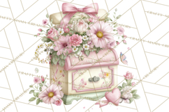 Pink Coquette Clipart, Girly Graden Decor Png, Feminine Product Image 5