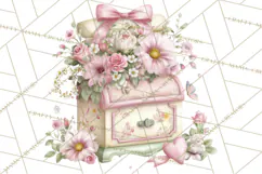 Pink Coquette Clipart, Girly Graden Decor Png, Feminine Product Image 5