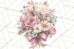 Pink Coquette Clipart, Girly Graden Decor Png, Feminine Product Image 2