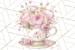 Pink Coquette Clipart, Girly Graden Decor Png, Feminine Product Image 3