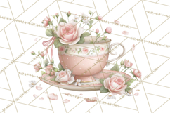 Pink Coquette Clipart, Girly Graden Decor Png, Feminine Product Image 2