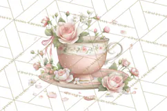 Pink Coquette Clipart, Girly Graden Decor Png, Feminine Product Image 2
