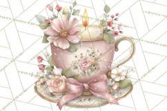 Pink Coquette Clipart, Girly Graden Decor Png, Feminine Product Image 3