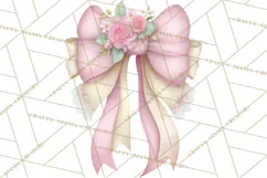 Pink Coquette Clipart, Girly Graden Decor Png, Feminine Product Image 2