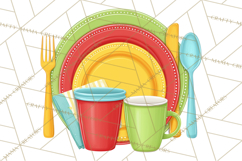 Birthday Party Clipart, Bright Celebration Decorations PNG Product Image 3