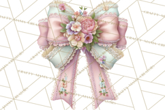 Pink Coquette Clipart, Girly Graden Decor Png, Feminine Product Image 4