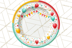 Birthday Party Clipart, Bright Celebration Decorations PNG Product Image 2