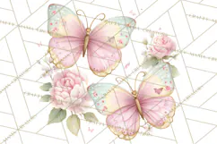 Pink Coquette Clipart, Girly Graden Decor Png, Feminine Product Image 4