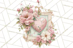 Pink Coquette Clipart, Girly Graden Decor Png, Feminine Product Image 2