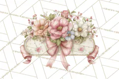 Pink Coquette Clipart, Girly Graden Decor Png, Feminine Product Image 3