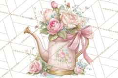 Pink Coquette Clipart, Girly Graden Decor Png, Feminine Product Image 4