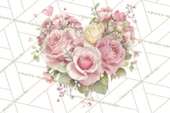Pink Coquette Clipart, Girly Graden Decor Png, Feminine Product Image 2