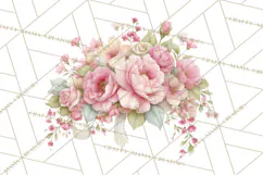 Pink Coquette Clipart, Girly Graden Decor Png, Feminine Product Image 4