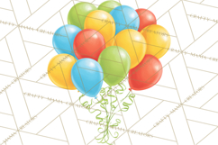 Birthday Party Clipart, Bright Celebration Decorations PNG Product Image 5