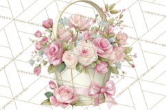 Pink Coquette Clipart, Girly Graden Decor Png, Feminine Product Image 2