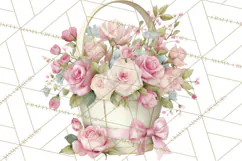 Pink Coquette Clipart, Girly Graden Decor Png, Feminine Product Image 2