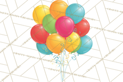 Birthday Party Clipart, Bright Celebration Decorations PNG Product Image 3