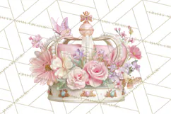 Pink Coquette Clipart, Girly Graden Decor Png, Feminine Product Image 3