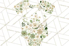 Baby Shower Clipart, Floral Baby Footprints Clipart Png Product Image 2