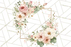 Baby Shower Clipart, Floral Baby Footprints Clipart Png Product Image 2