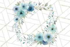 Baby Shower Clipart, Floral Baby Footprints Clipart Png Product Image 4