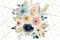 Baby Shower Clipart, Floral Baby Footprints Clipart Png Product Image 2