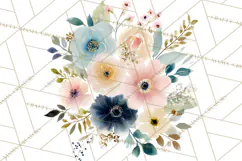 Baby Shower Clipart, Floral Baby Footprints Clipart Png Product Image 2