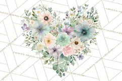 Baby Shower Clipart, Floral Baby Footprints Clipart Png Product Image 3