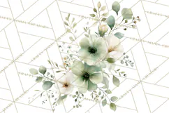 Baby Shower Clipart, Floral Baby Footprints Clipart Png Product Image 4