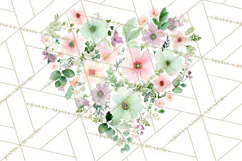 Baby Shower Clipart, Floral Baby Footprints Clipart Png Product Image 5