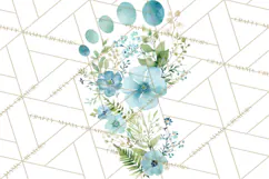 Baby Shower Clipart, Floral Baby Footprints Clipart Png Product Image 3