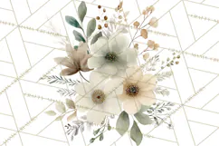 Baby Shower Clipart, Floral Baby Footprints Clipart Png Product Image 3