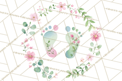 Baby Shower Clipart, Floral Baby Footprints Clipart Png Product Image 2