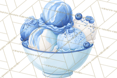 Blue Birthday Clipart, Festive Party Decorations PNG Product Image 2