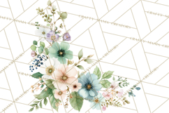 Baby Shower Clipart, Floral Baby Footprints Clipart Png Product Image 3