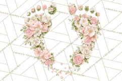 Baby Shower Clipart, Floral Baby Footprints Clipart Png Product Image 3