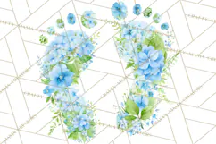 Baby Shower Clipart, Floral Baby Footprints Clipart Png Product Image 5