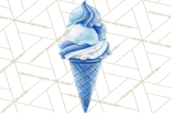 Blue Birthday Clipart, Festive Party Decorations PNG Product Image 4