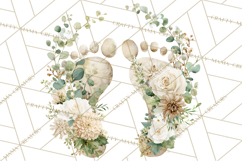Baby Shower Clipart, Floral Baby Footprints Clipart Png Product Image 3
