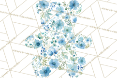 Baby Shower Clipart, Floral Baby Footprints Clipart Png Product Image 4