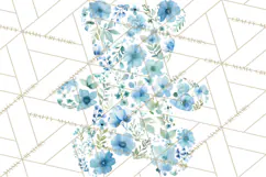 Baby Shower Clipart, Floral Baby Footprints Clipart Png Product Image 4