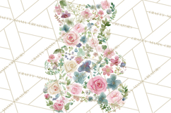 Baby Shower Clipart, Floral Baby Footprints Clipart Png Product Image 2