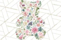 Baby Shower Clipart, Floral Baby Footprints Clipart Png Product Image 2