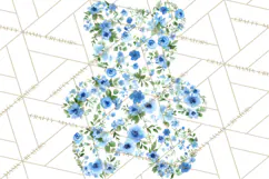 Baby Shower Clipart, Floral Baby Footprints Clipart Png Product Image 3