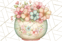 Easter Props Clipart PNG, Cute Easter Icons, Eggs Baskets Product Image 3