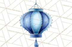 Blue Birthday Clipart, Festive Party Decorations PNG Product Image 5