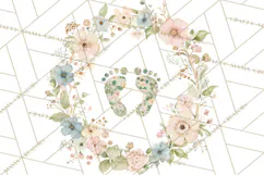 Baby Shower Clipart, Floral Baby Footprints Clipart Png Product Image 2