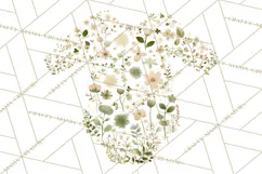 Baby Shower Clipart, Floral Baby Footprints Clipart Png Product Image 5