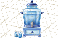 Blue Birthday Clipart, Festive Party Decorations PNG Product Image 3