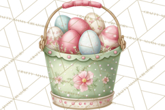 Easter Props Clipart PNG, Cute Easter Icons, Eggs Baskets Product Image 3